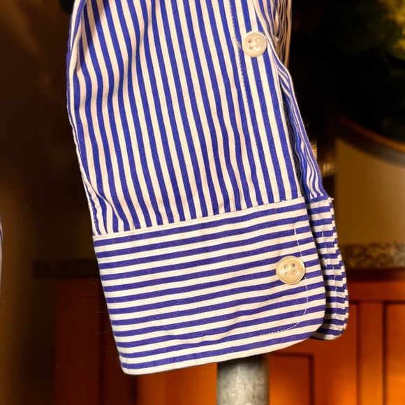 Men's Striped Shirt - Blue & Whit - Picture 6 of 7